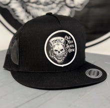 Load image into Gallery viewer, Flat Bill Trucker Cap with woven Patch.
