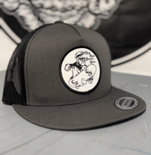 Load image into Gallery viewer, Flat Bill Trucker Cap with woven Patch.
